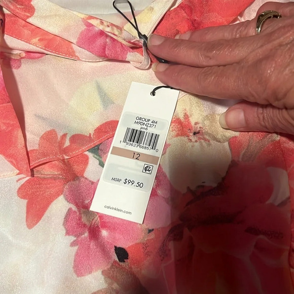 Calvin Klein skirt. New. Sheer but lined. Size 12. Floral. Gorgeous. - Picture 3 of 4